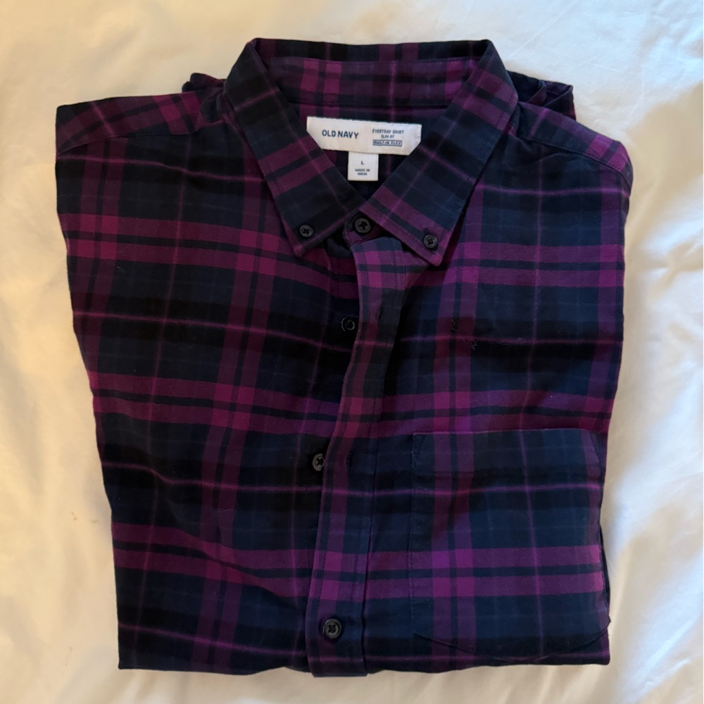 Plaid Button-Up Shirt